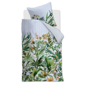 Beddinghouse Dekbedovertrek Blauwgroen Botanisch Katoen
