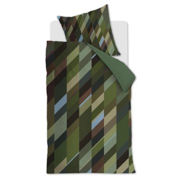 Beddinghouse Dekbedovertrek Groen Grafisch Blokken Katoen