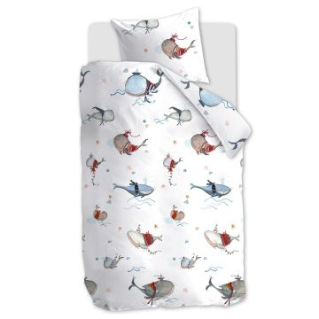 Beddinghouse X Hanneke De Jager Dekbedovertrek Whaletastic Blauw Beddinghouse X Hanneke De Jager Dekbedovertrek Whaletastic Blauw
