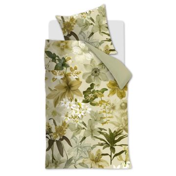 Beddinghouse Dekbedovertrek Groen Bloemen Katoen