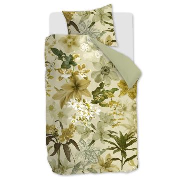 Beddinghouse Dekbedovertrek Kiley - Groen – 1-persoons 140 x 200/220 cm