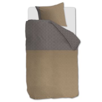 Beddinghouse Dekbedovertrek Anani Taupe 1-persoons 140 x 200/220 cm